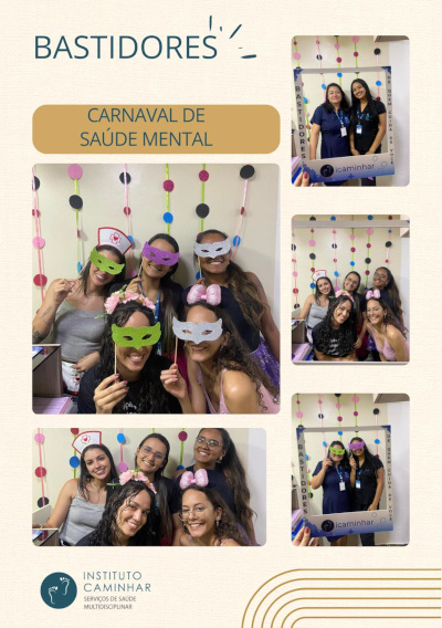 conjunto de imagens ampliadas do evento de carnaval da empresa