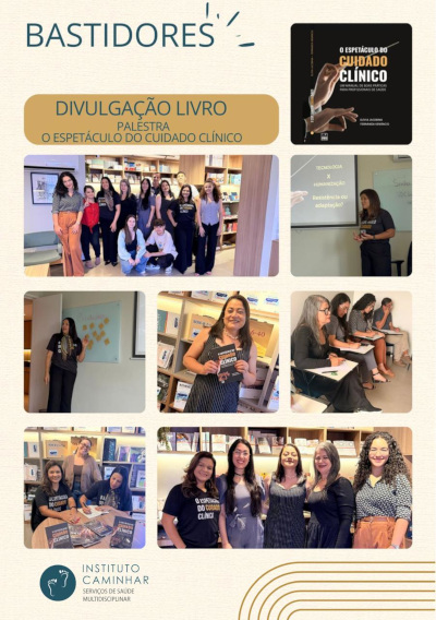 conjunto de imagens ampliadas do evento de divulgação do livro das fundadoras
