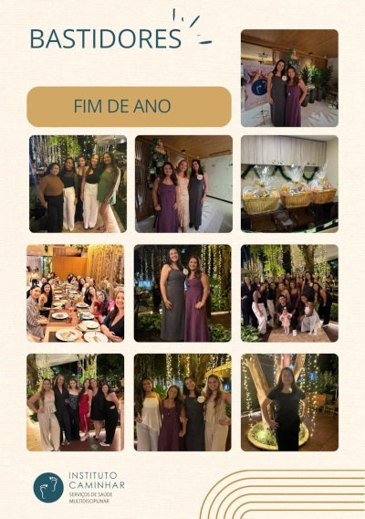 conjunto de imagens ampliadas do evento de fim de ano do instituto